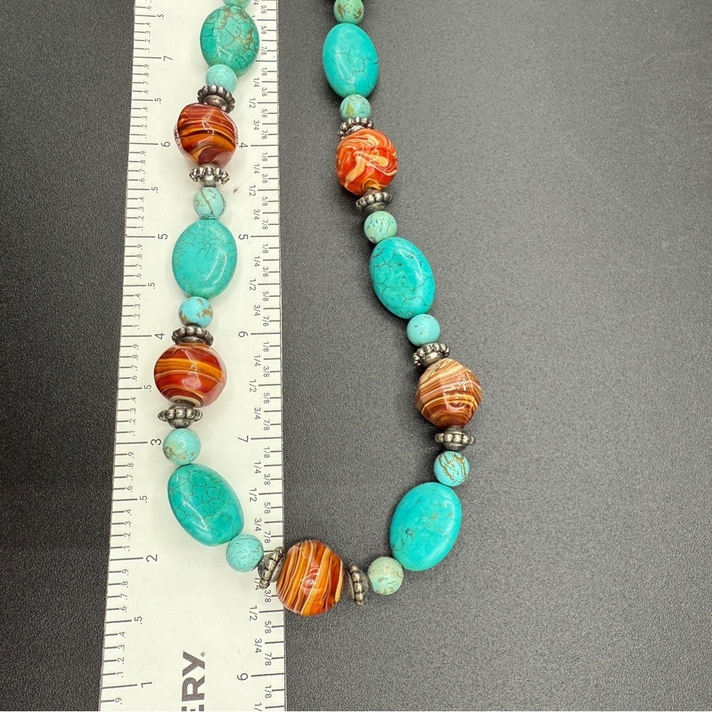 Czech Glass and Dyed Howlite Beaded Necklace - Picture 15 of 16